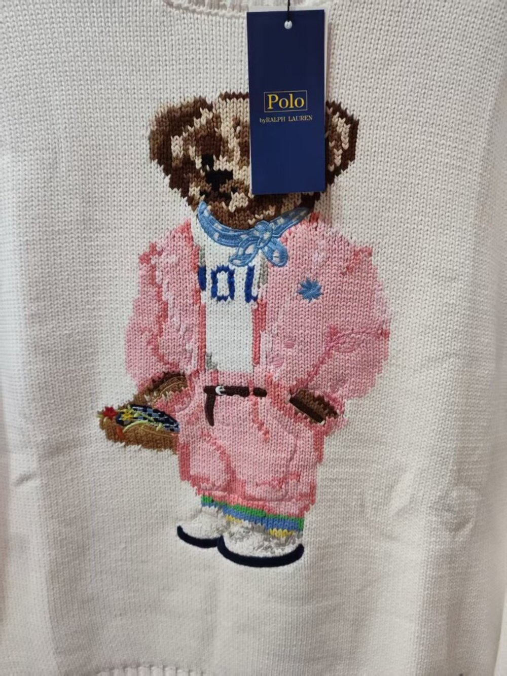 ✨Polo Ralph Lauren 🧸Pink Outfit Bear Crewneck Knit Sweater - Picture 3 of 6